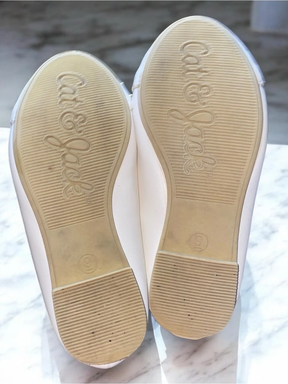 Cat & Jack Toddler Girl Cream Studded Mary Jane Flats - Size 9T
